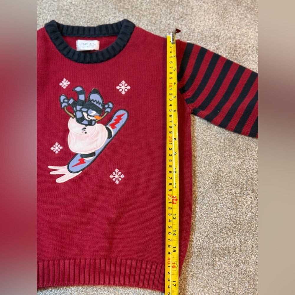 ❄️ Cherokee Kids Snowboarding Snowman Sweater – Size 6X – Winter Holiday Knit - Picture 4 of 5